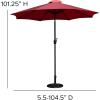 Flash Furniture Universal Black Cement Patio Umbrella Base with Weatherproof Plastic Polymer Coating – 19.25″ Diameter(Red)
