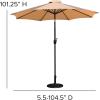 Flash Furniture Universal Black Cement Patio Umbrella Base with Weatherproof Plastic Polymer Coating – 19.25″ Diameter(Tan)