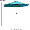 Flash Furniture Universal Black Cement Patio Umbrella Base with Weatherproof Plastic Polymer Coating – 19.25″ Diameter(Teal)