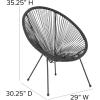 Flash Furniture Valencia Oval Comfort Series Take Ten White Papasan Lounge Chair(Black)