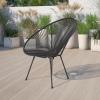 Flash Furniture Valencia Oval Comfort Series Take Ten White Papasan Lounge Chair(Black)