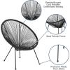 Flash Furniture Valencia Oval Comfort Series Take Ten White Papasan Lounge Chair(Black)