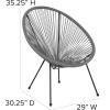 Flash Furniture Valencia Oval Comfort Series Take Ten White Papasan Lounge Chair(Grey)