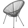 Flash Furniture Valencia Oval Comfort Series Take Ten White Papasan Lounge Chair(Grey)
