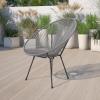Flash Furniture Valencia Oval Comfort Series Take Ten White Papasan Lounge Chair(Grey)