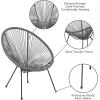Flash Furniture Valencia Oval Comfort Series Take Ten White Papasan Lounge Chair(Grey)