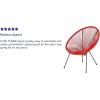 Flash Furniture Valencia Oval Comfort Series Take Ten White Papasan Lounge Chair(Red)