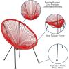 Flash Furniture Valencia Oval Comfort Series Take Ten White Papasan Lounge Chair(Red)