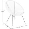 Flash Furniture Valencia Oval Comfort Series Take Ten White Papasan Lounge Chair(White)