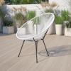 Flash Furniture Valencia Oval Comfort Series Take Ten White Papasan Lounge Chair(White)