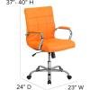 Flash Furniture Vivian Mid-Back Orange Vinyl Executive Swivel Office Chair with Chrome Base and Arms(Orange)