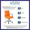 Flash Furniture Vivian Mid-Back Orange Vinyl Executive Swivel Office Chair with Chrome Base and Arms(Orange)