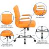 Flash Furniture Vivian Mid-Back Orange Vinyl Executive Swivel Office Chair with Chrome Base and Arms(Orange)