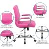 Flash Furniture Vivian Mid-Back Orange Vinyl Executive Swivel Office Chair with Chrome Base and Arms(Pink)