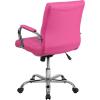 Flash Furniture Vivian Mid-Back Orange Vinyl Executive Swivel Office Chair with Chrome Base and Arms(Pink)