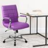 Flash Furniture Vivian Mid-Back Orange Vinyl Executive Swivel Office Chair with Chrome Base and Arms(Purple)