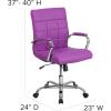 Flash Furniture Vivian Mid-Back Orange Vinyl Executive Swivel Office Chair with Chrome Base and Arms(Purple)