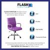 Flash Furniture Vivian Mid-Back Orange Vinyl Executive Swivel Office Chair with Chrome Base and Arms(Purple)