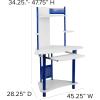 Flash Furniture Walker Blue Corner Computer Desk with Hutch(Blue and White)