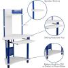 Flash Furniture Walker Blue Corner Computer Desk with Hutch(Blue and White)