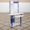 Flash Furniture Walker Blue Corner Computer Desk with Hutch(Blue and White)