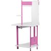 Flash Furniture Walker Blue Corner Computer Desk with Hutch(Pink and White)