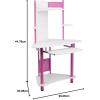 Flash Furniture Walker Blue Corner Computer Desk with Hutch(Pink and White)