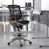 Flash Furniture Waylon Mid-Back Swivel Office Chair with Adjustable Foot Ring and Seat Height, Ergonomic Mesh Chair with Armrests, Black/Gold