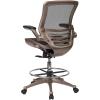 Flash Furniture Waylon Mid-Back Swivel Office Chair with Adjustable Foot Ring and Seat Height, Ergonomic Mesh Chair with Armrests, Black/Gold