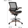 Flash Furniture Waylon Mid-Back Swivel Office Chair with Adjustable Foot Ring and Seat Height, Ergonomic Mesh Chair with Armrests, Black/Gold