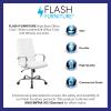 Flash Furniture Whitney High Back Desk Chair – White LeatherSoft Executive Swivel Office Chair with Chrome Frame & Alan Low Back Designer Armless White Ribbed Swivel Task Office Chair