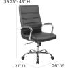 Flash Furniture Whitney High-Back Swivel LeatherSoft Desk Chair with Padded Seat and Armrests, Adjustable Height Padded Office Chair, Black/Gold(Black Leathersoft/Chrome Frame)