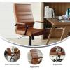 Flash Furniture Whitney High-Back Swivel LeatherSoft Desk Chair with Padded Seat and Armrests, Adjustable Height Padded Office Chair, Black/Gold(Brown Leathersoft/Black Frame)