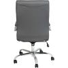 Flash Furniture Whitney High-Back Swivel LeatherSoft Desk Chair with Padded Seat and Armrests, Adjustable Height Padded Office Chair, Black/Gold(Gray Leathersoft/Chrome Frame)