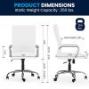 Flash Furniture Whitney High-Back Swivel LeatherSoft Desk Chair with Padded Seat and Armrests, Adjustable Height Padded Office Chair, Black/Gold(White Leathersoft/Chrome Frame)