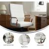 Flash Furniture Whitney High-Back Swivel LeatherSoft Desk Chair with Padded Seat and Armrests, Adjustable Height Padded Office Chair, Black/Gold(White Leathersoft/Rose Gold Frame)