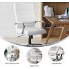 Flash Furniture Whitney High-Back Swivel LeatherSoft Desk Chair with Padded Seat and Armrests, Adjustable Height Padded Office Chair, Black/Gold(White Leathersoft/Chrome Frame)