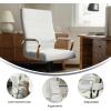 Flash Furniture Whitney High-Back Swivel LeatherSoft Desk Chair with Padded Seat and Armrests, Adjustable Height Padded Office Chair, Black/Gold(White Leathersoft/Gold Frame)