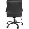 Flash Furniture Whitney Mid-Back Swivel LeatherSoft Desk Chair with Padded Seat and Armrests, Adjustable Height Padded Office Chair, Black(Black)