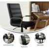 Flash Furniture Whitney Mid-Back Swivel LeatherSoft Desk Chair with Padded Seat and Armrests, Adjustable Height Padded Office Chair, Black(Black Leathersoft/Gold Frame)
