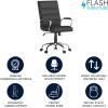 Flash Furniture Whitney Mid-Back Swivel LeatherSoft Desk Chair with Padded Seat and Armrests, Adjustable Height Padded Office Chair, Black(Black Leathersoft/Chrome Frame)