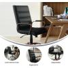 Flash Furniture Whitney Mid-Back Swivel LeatherSoft Desk Chair with Padded Seat and Armrests, Adjustable Height Padded Office Chair, Black(Black Leathersoft/Rose Gold Frame)