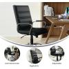 Flash Furniture Whitney Mid-Back Swivel LeatherSoft Desk Chair with Padded Seat and Armrests, Adjustable Height Padded Office Chair, Black(Black Leathersoft/Chrome Frame)