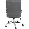 Flash Furniture Whitney Mid-Back Swivel LeatherSoft Desk Chair with Padded Seat and Armrests, Adjustable Height Padded Office Chair, Black(Gray/Chrome Frame)