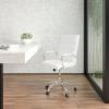 Flash Furniture Whitney Mid-Back Swivel LeatherSoft Desk Chair with Padded Seat and Armrests, Adjustable Height Padded Office Chair, Black(White Leathersoft/Chrome Frame)