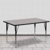 Flash Furniture Wren 24”W x 60”L Rectangular Yellow HP Laminate Activity Table – Standard Height Adjustable Legs(Grey)