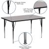Flash Furniture Wren 24”W x 60”L Rectangular Yellow HP Laminate Activity Table – Standard Height Adjustable Legs(Grey)