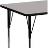 Flash Furniture Wren 24”W x 60”L Rectangular Yellow HP Laminate Activity Table – Standard Height Adjustable Legs(Grey)