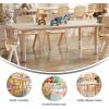Flash Furniture Wren Adjustable Classroom Activity Table for School and Home, Plastic Activity Table for Kids, 23.625″ W x 47.25″ L, Gray/Blue(Natural)