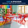 Flash Furniture Wren Adjustable Classroom Activity Table for School and Home, Plastic Activity Table for Kids, 23.625″ W x 47.25″ L, Gray/Blue(Red)